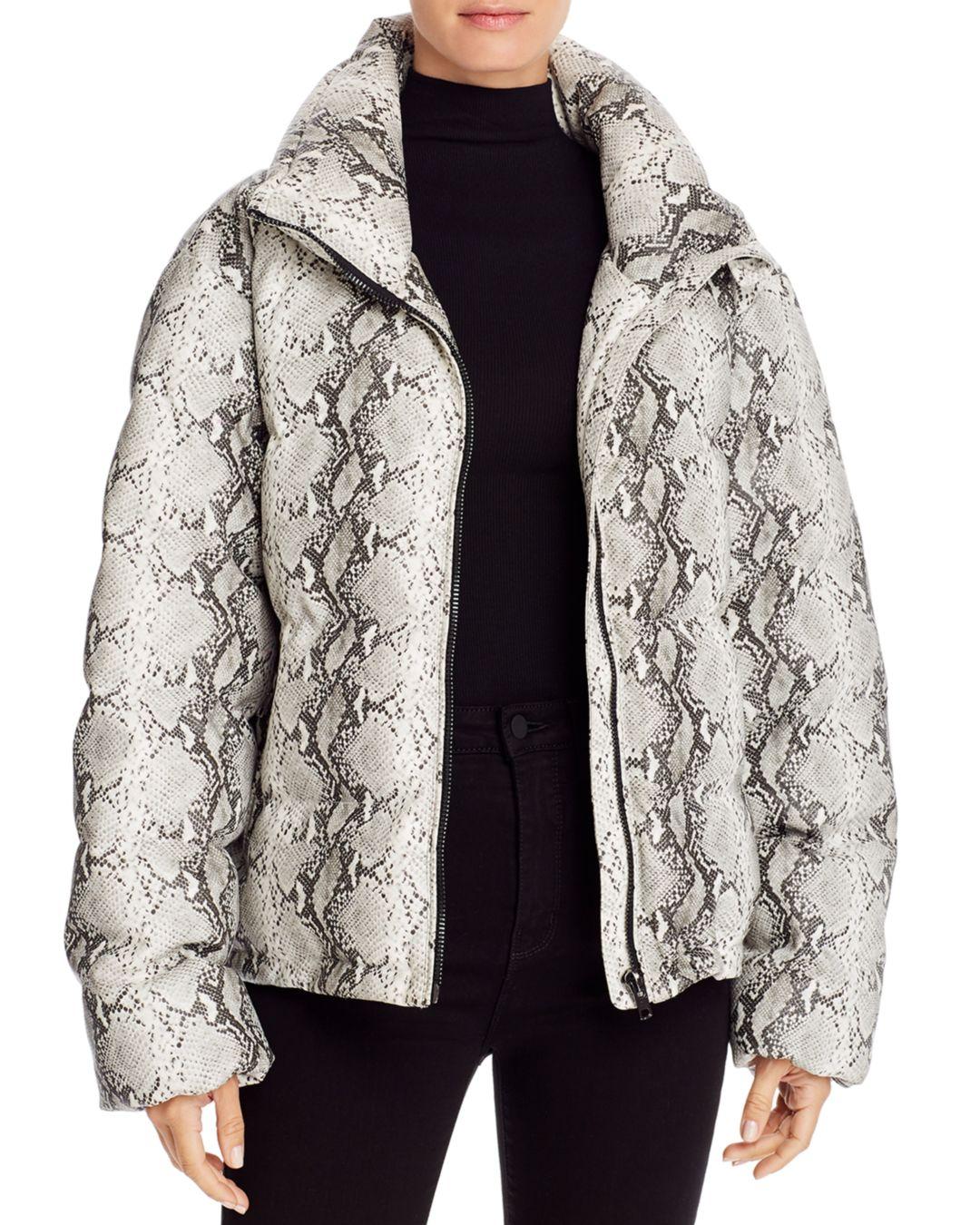 snake print puffer jacket