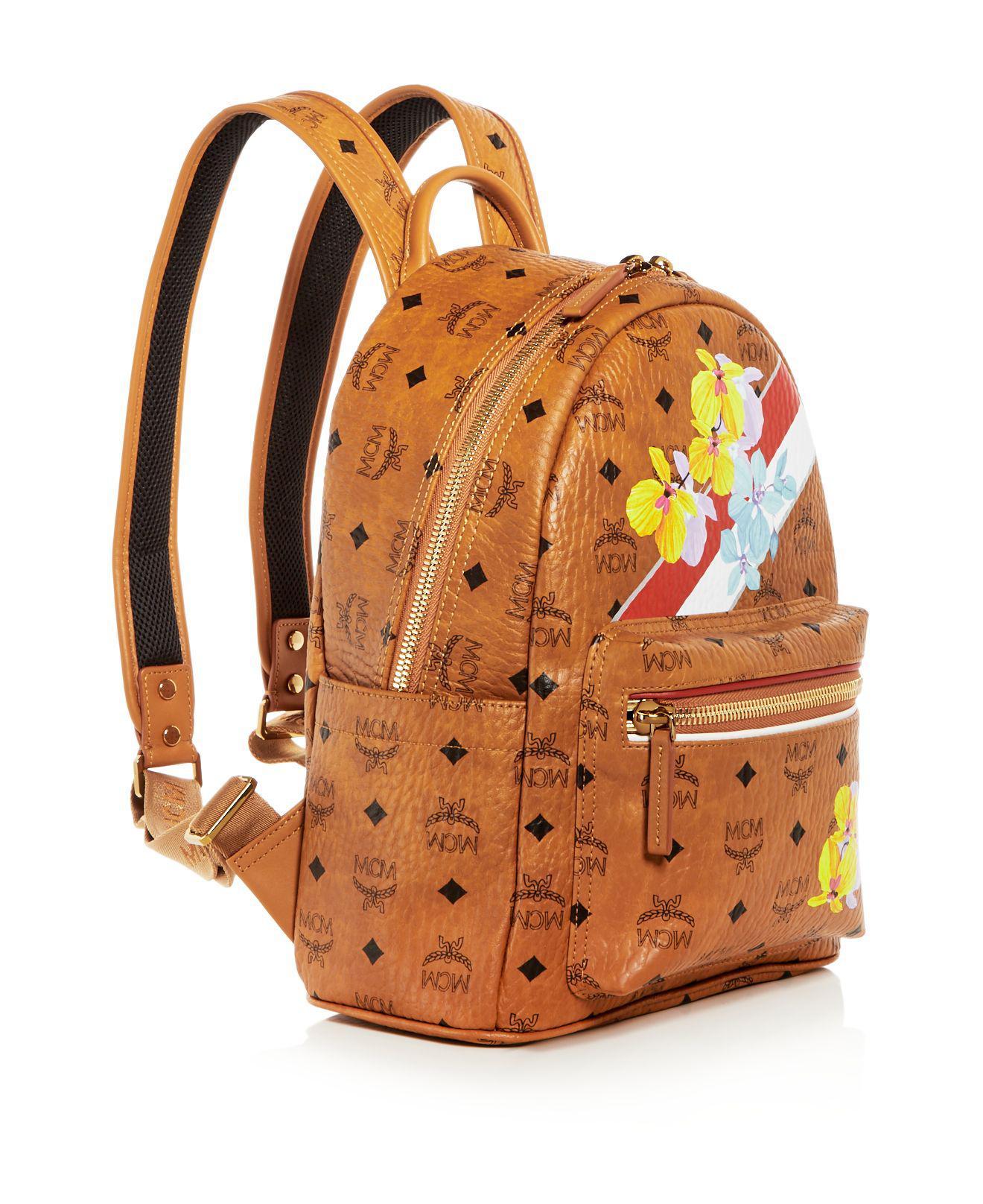 MCM Floral Stripe Backpack - Lyst