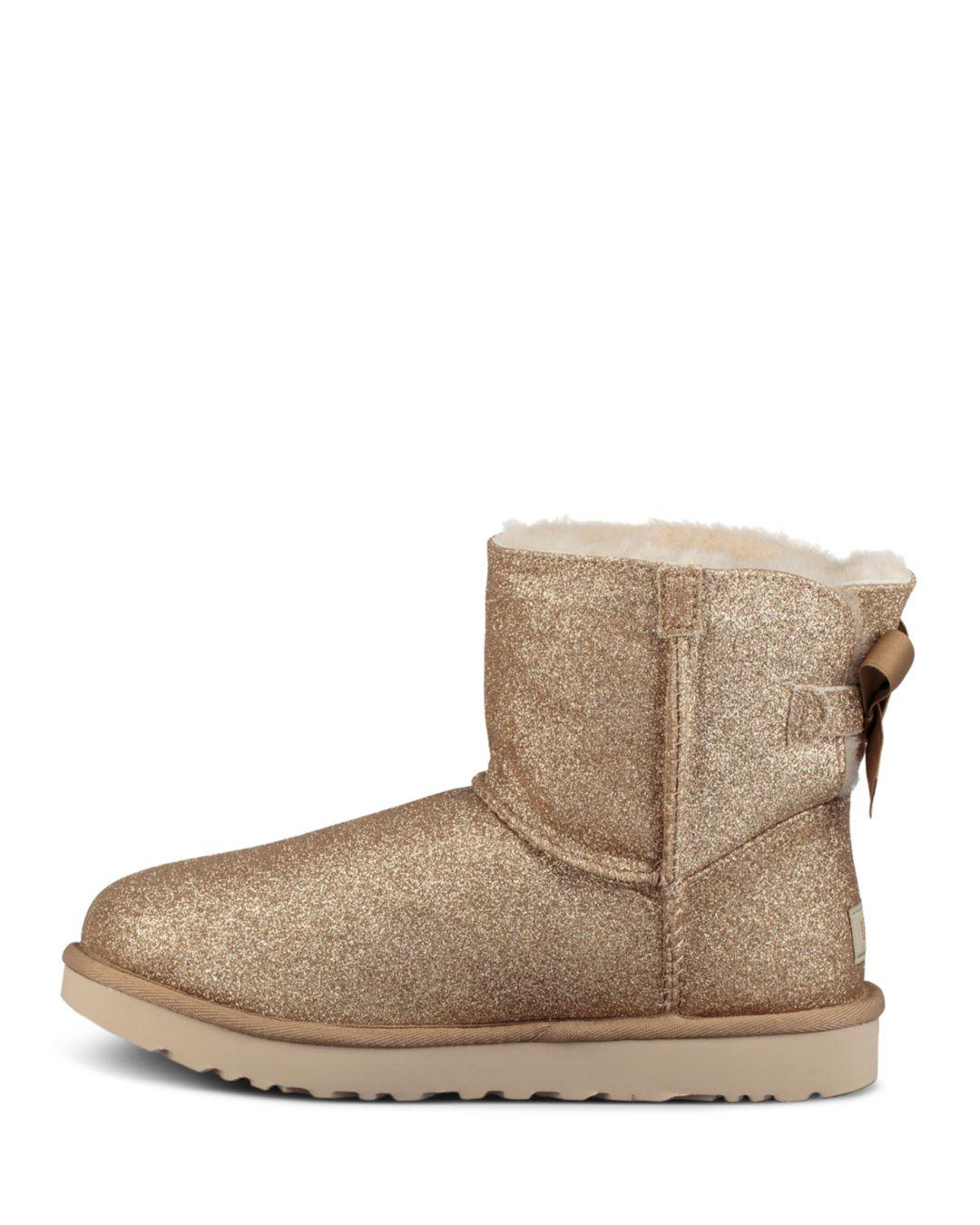 Mini Bailey Bow Sparkle Shearling Boots 