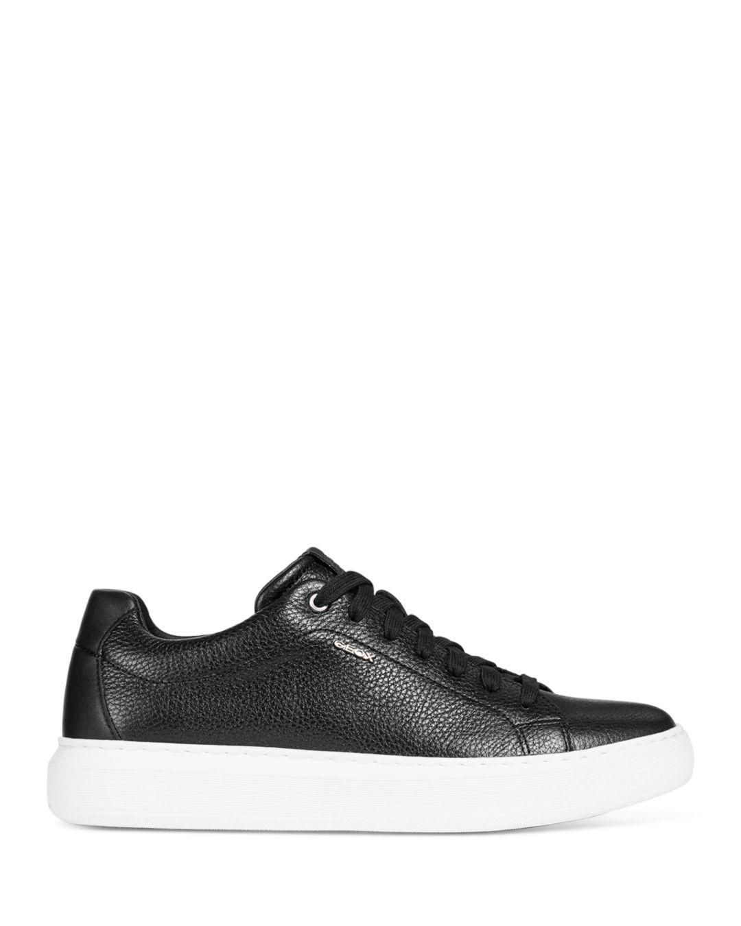 Geox Deiven Leather Sneakers in Black for Men - Lyst