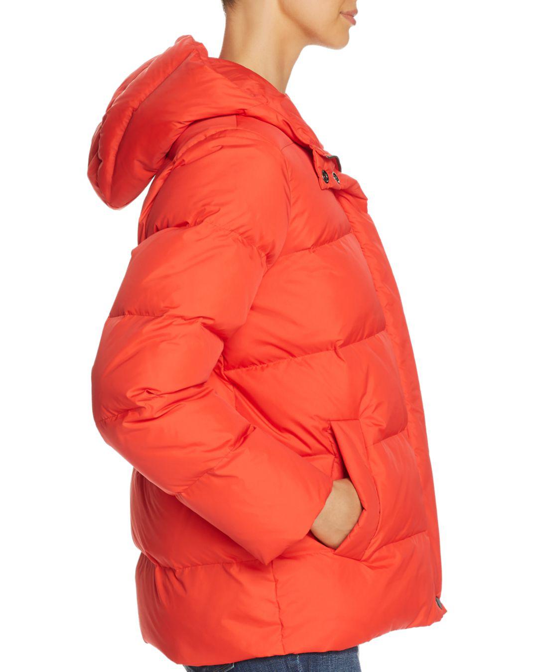 eileen fisher hooded puffer coat