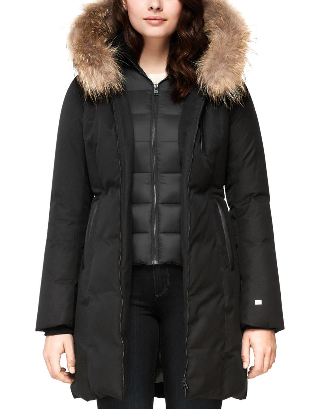 Soia & kyo fox fur trim down coat Clearance