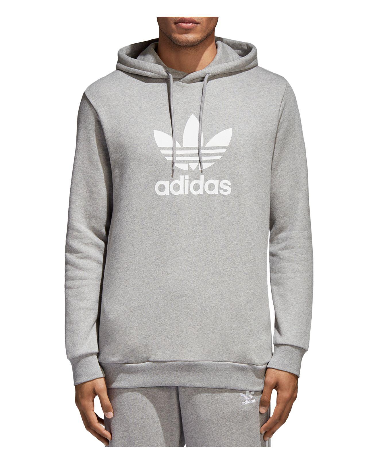 Lyst - Adidas Originals Trefoil Hooded Sweatshirt in Gray for Men