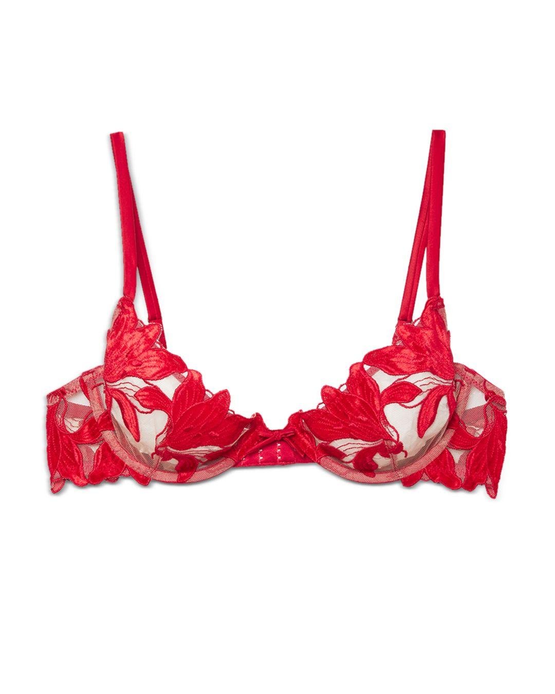 Fleur du Mal Velvet Lily Embroidery De in Red | Lyst