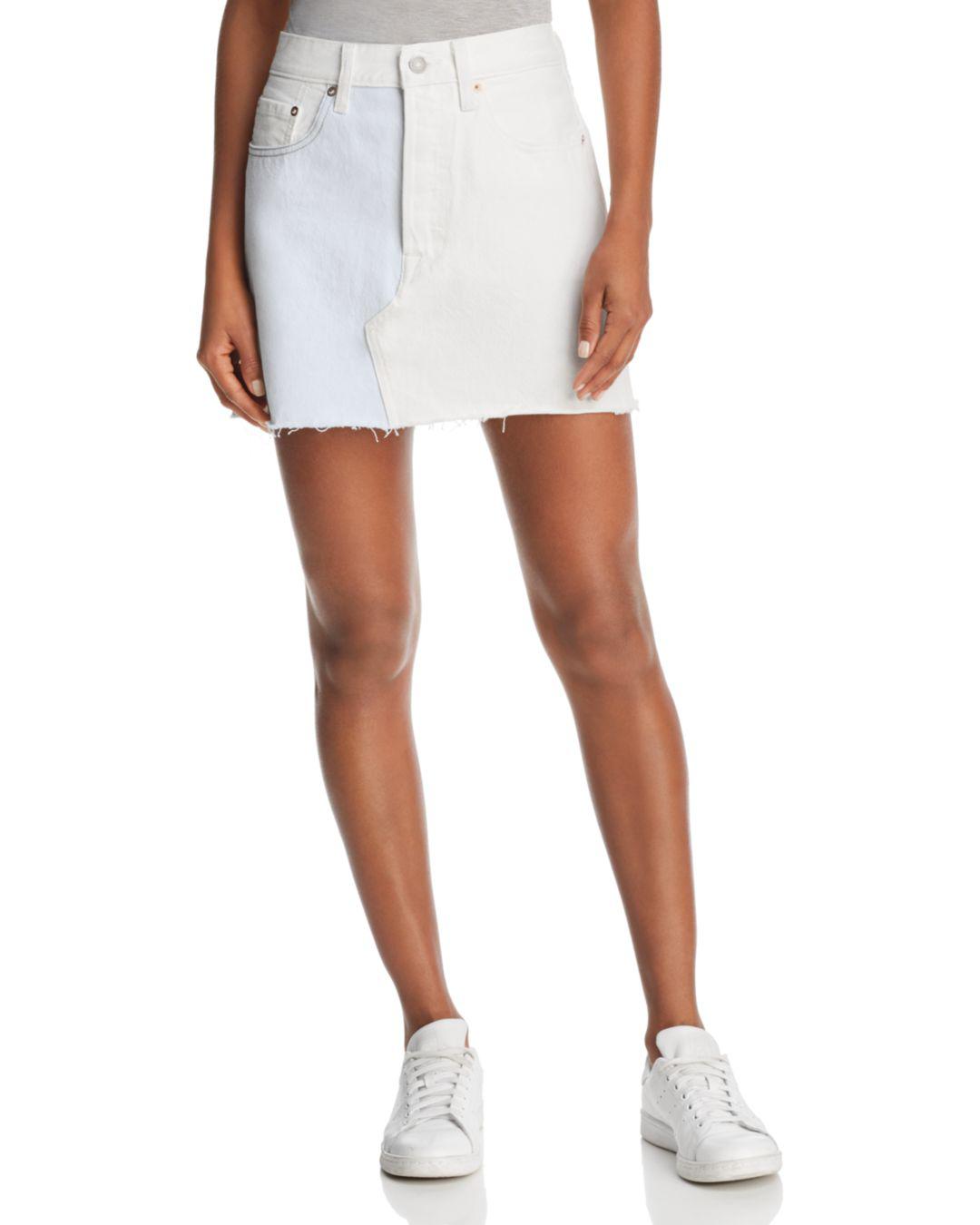 levis white denim skirt