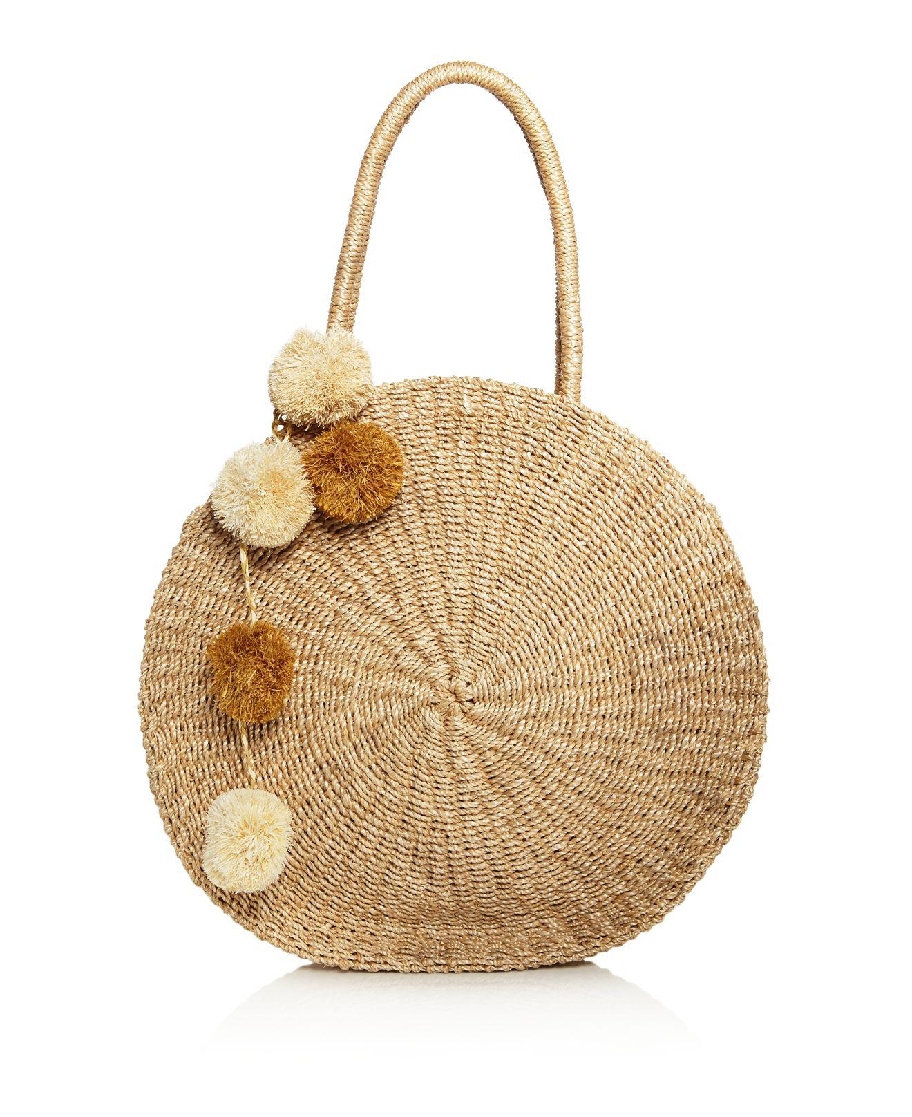 circle straw tote bag