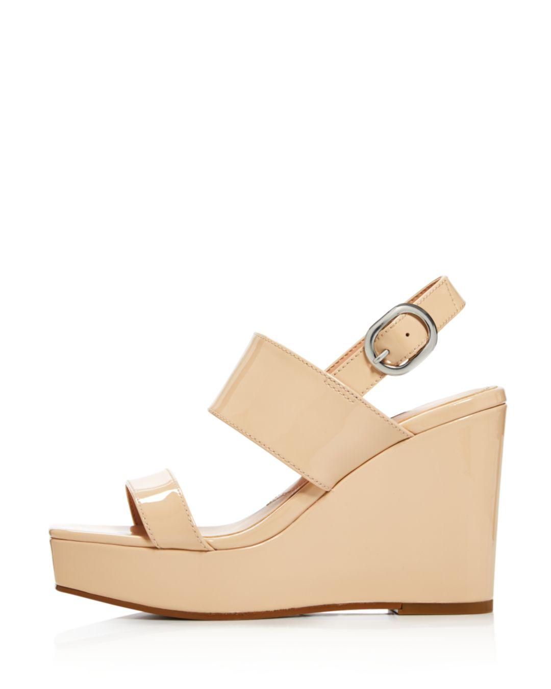 nude patent platform sandals