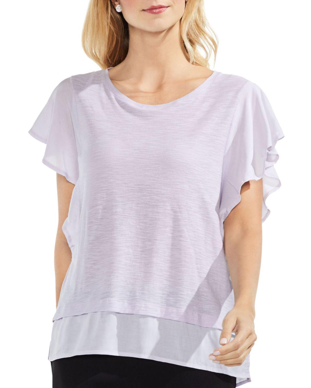 vince camuto mixed media top