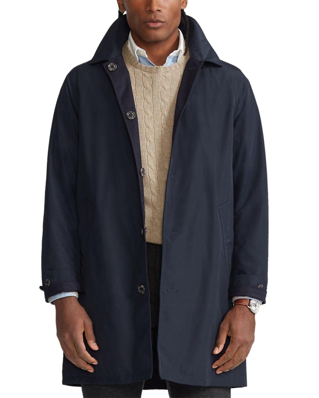 Polo Ralph Lauren Rubber Reversible Walking Coat in Navy (Blue) for Men ...