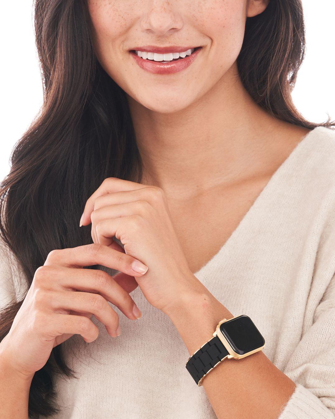 Michele Apple Watch® Silicone Wrapped Interchangeable Bracelet in Black |  Lyst