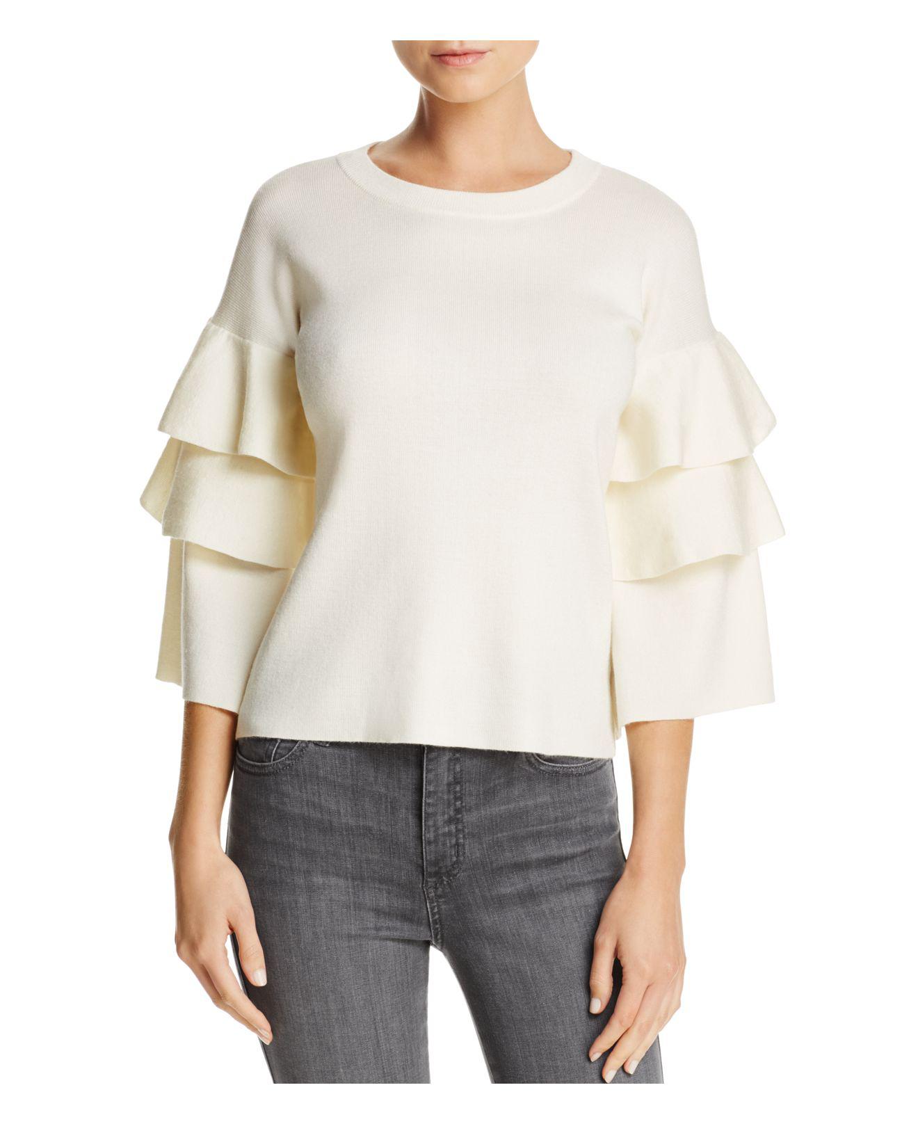 Lyst - Aqua Tiered Sleeve Sweater in White