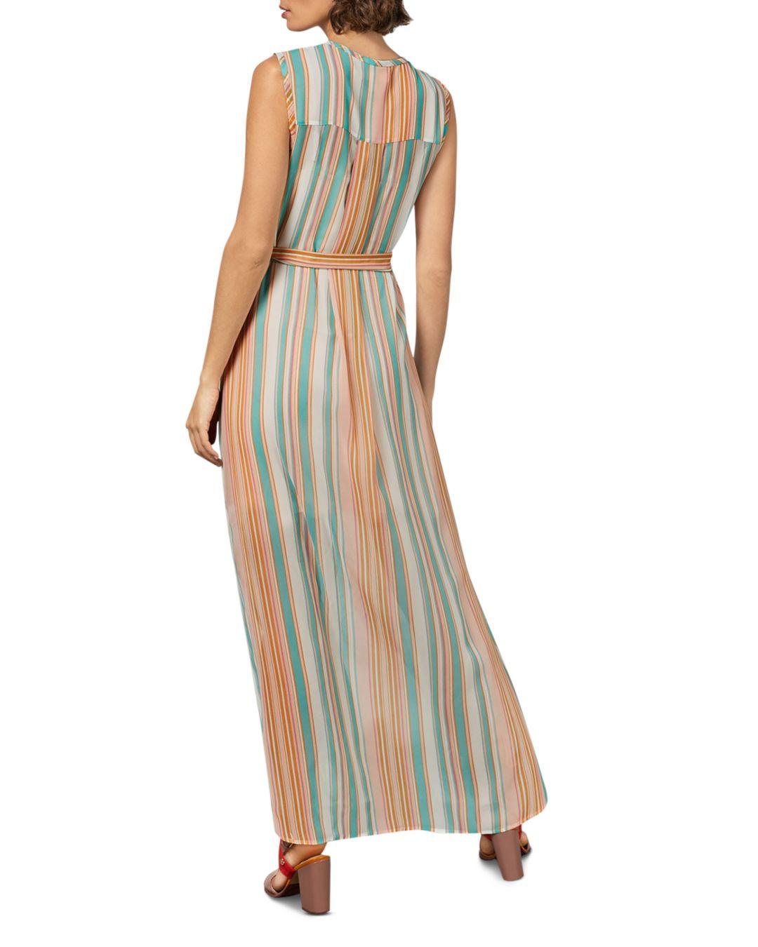 Ted Baker Synthetic Candy Stripe Cropped Top In Orange Lyst