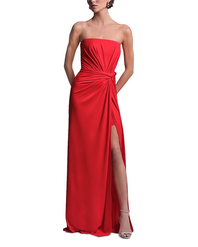 bcbg red long dress BCBG MaxAzria Red Strapless Sweetheart Maxi Dress