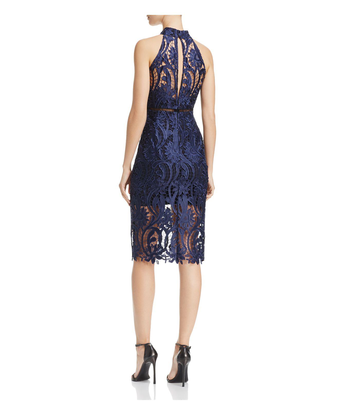 bardot isa lace halter dress