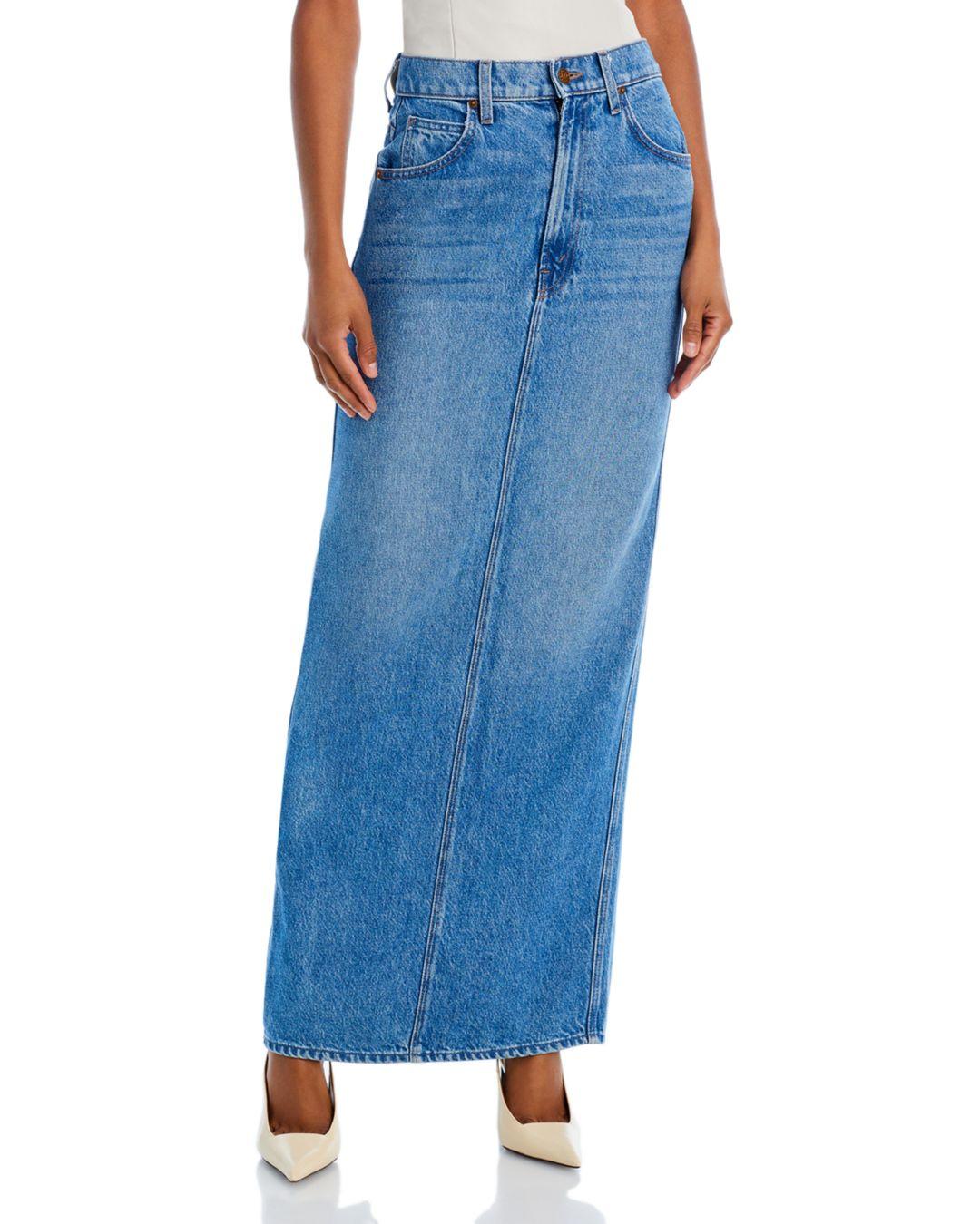 Mother The Candy Stick Denim Maxi Skirt in Blue | Lyst