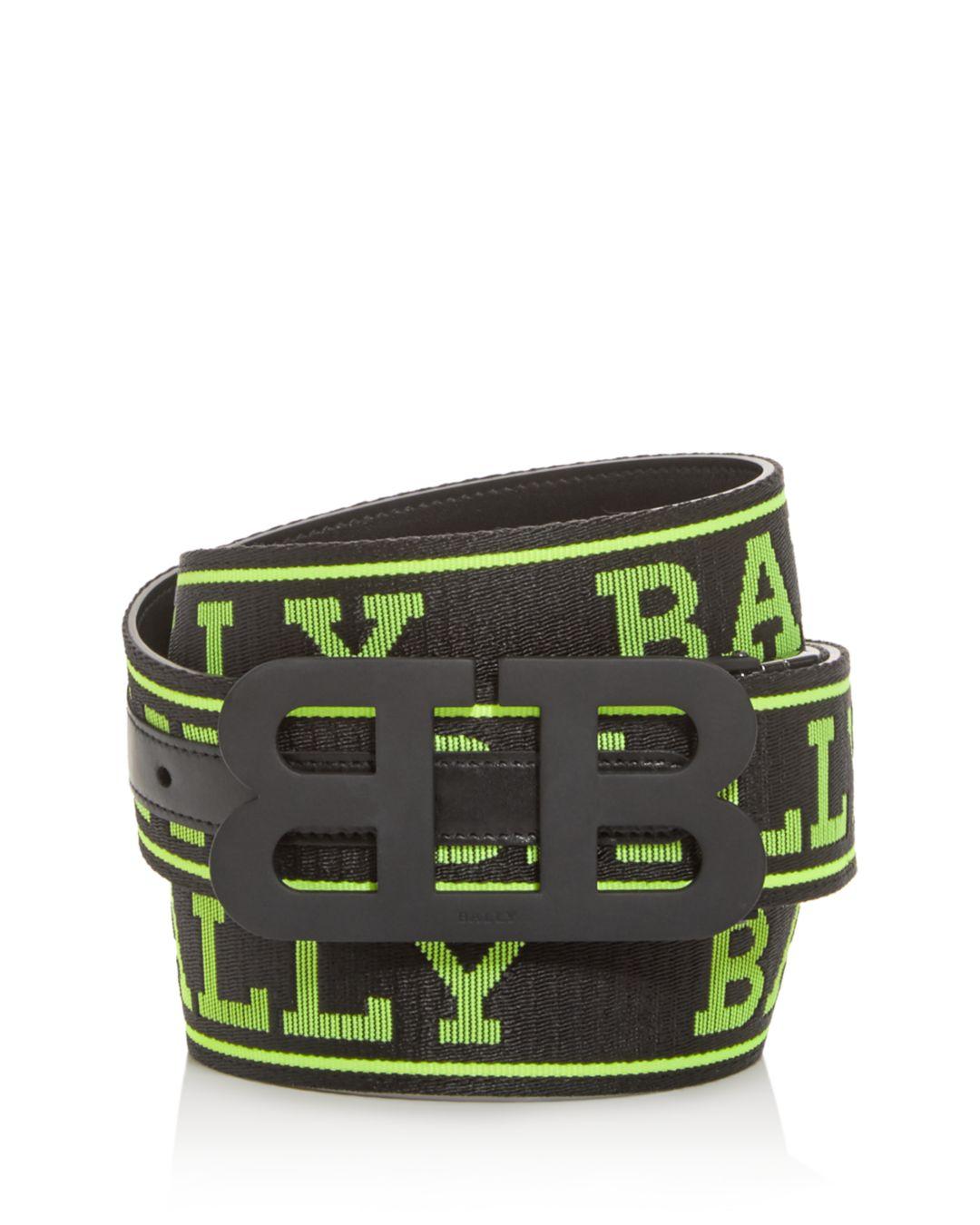 Bally Men's Mirror B Buckle Reversible Leather Belt in Black 