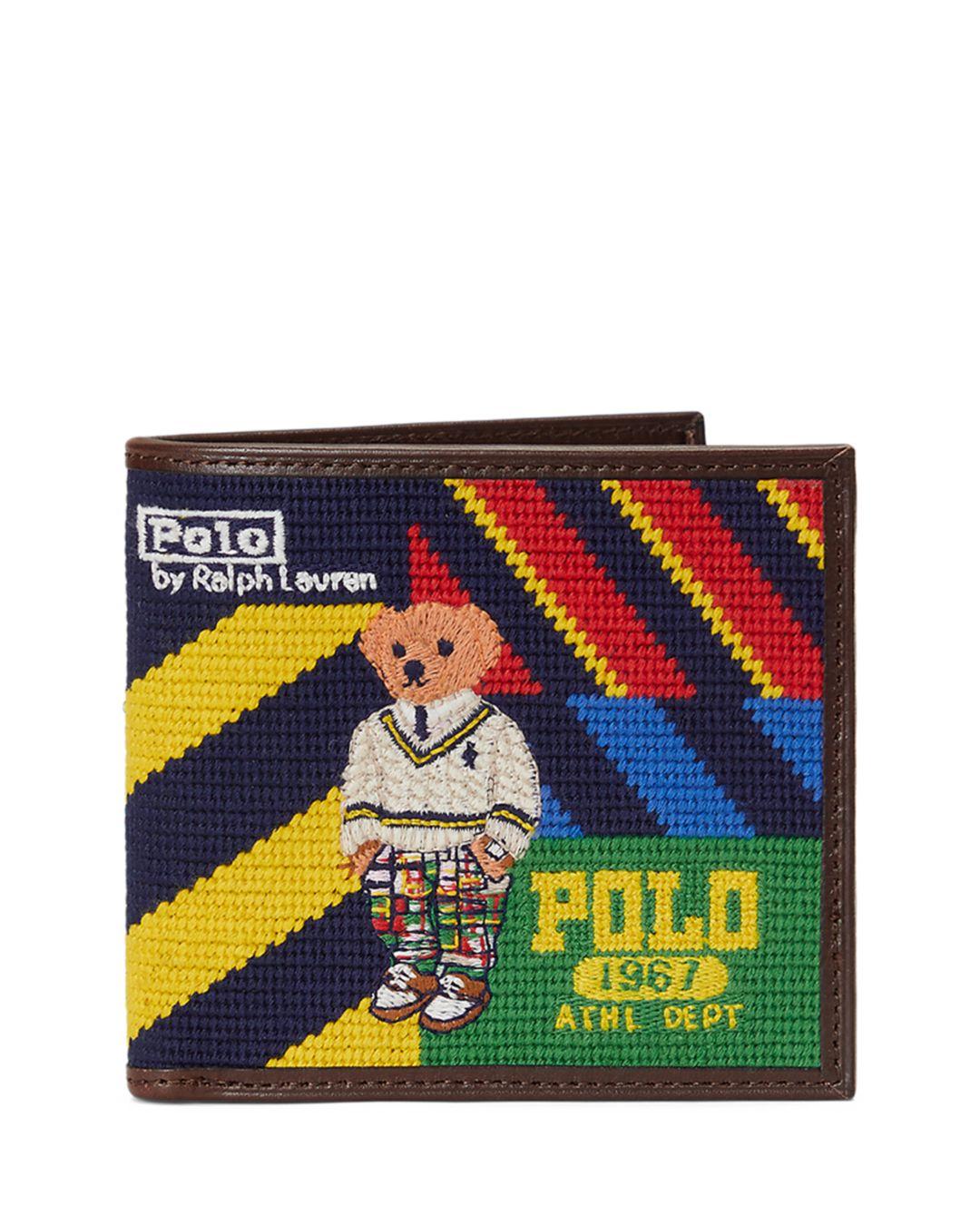 Polo Ralph Lauren Polo Bear Striped Needlepoint Wallet for Men Lyst