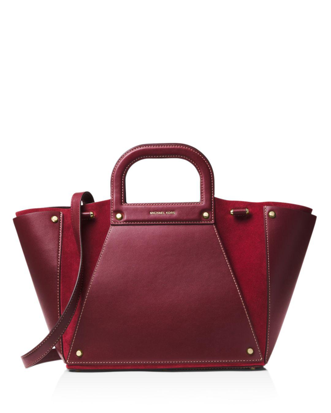 clara large leather and suede tote