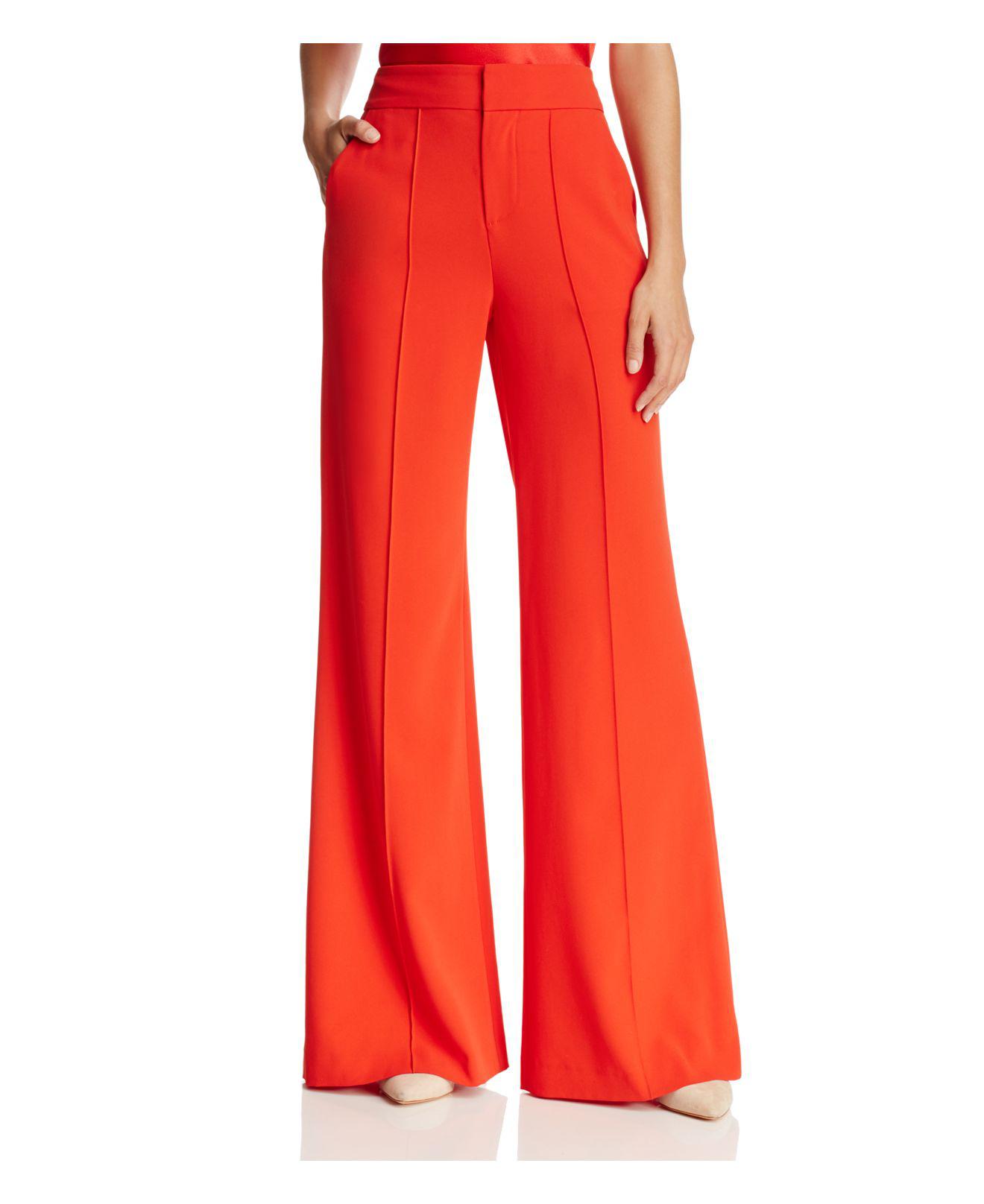 Alice + Olivia Dylan High-rise Wide Leg Pants in Red - Lyst