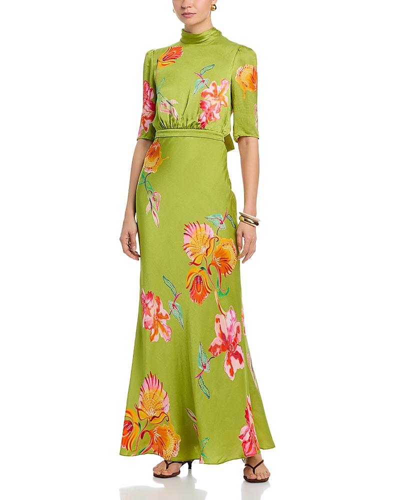 pretty emerald green dresses vintage green emerald maxi dress embroidered crystals floral Prom Dres –  formalgowns main image 0