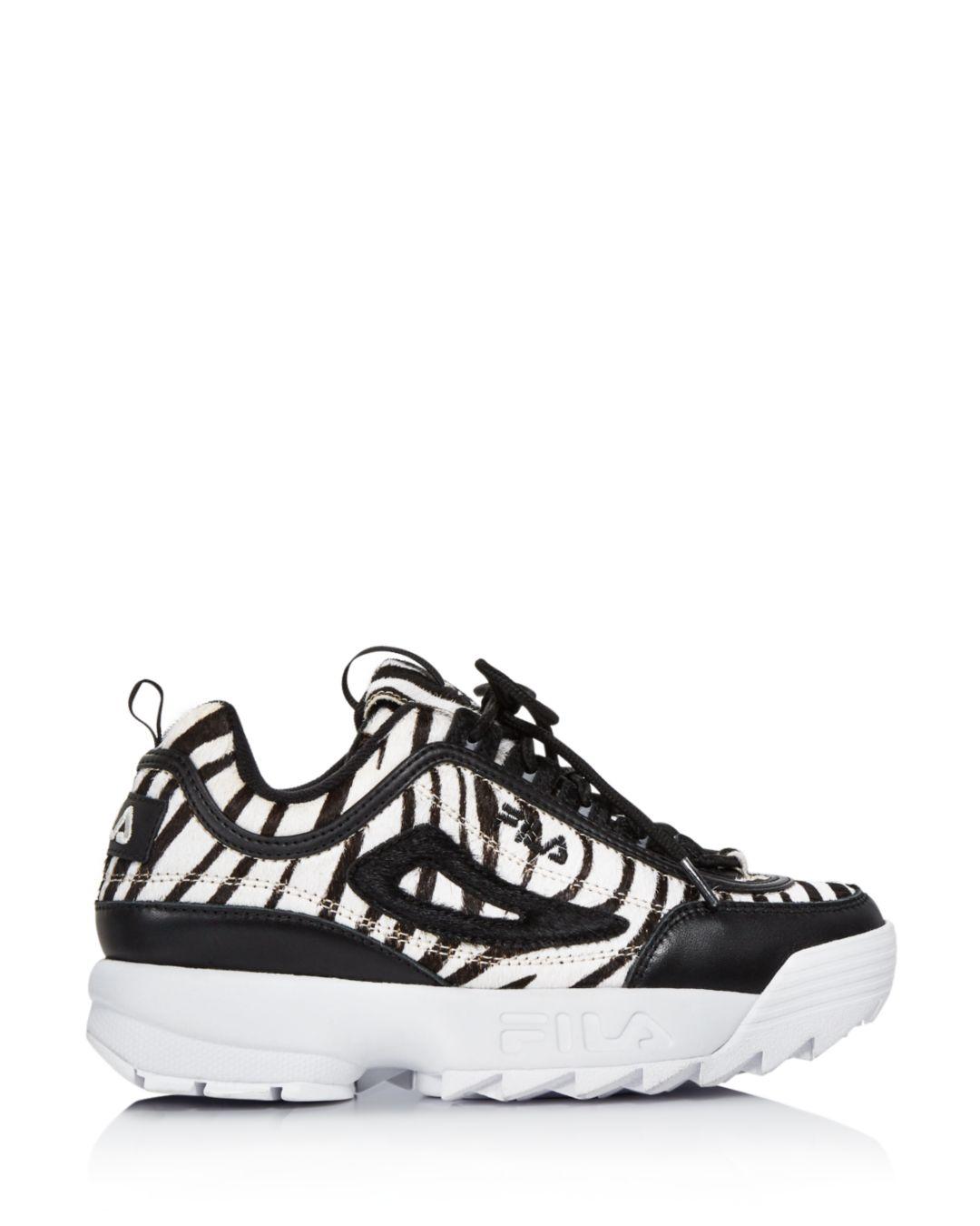Fila Synthetic Women's Disruptor 2 Zebra Print Platform Sneakers in Black/White  (Black) | Lyst
