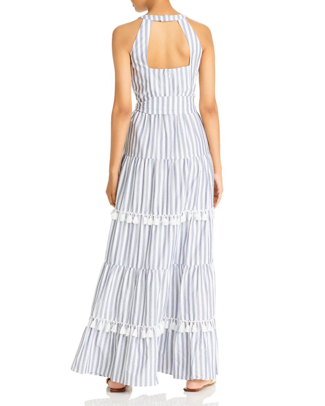 Eliza J Synthetic Striped Tassel Trim 