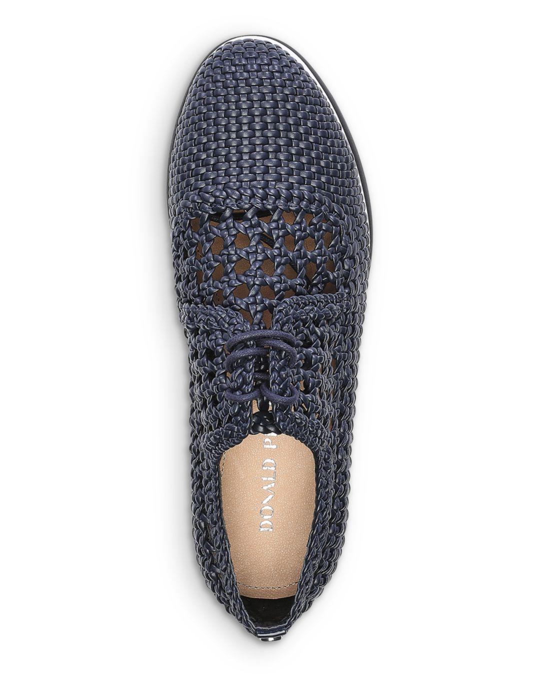 Donald J Pliner Lillo Woven Cork Platform Sneakers in Blue | Lyst