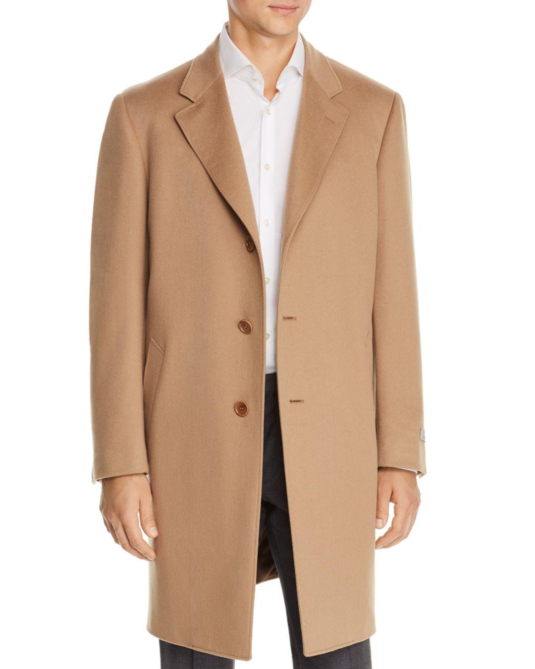 Canali Wool & Cashmere Classic Fit Overcoat in Camel (Natural) for Men