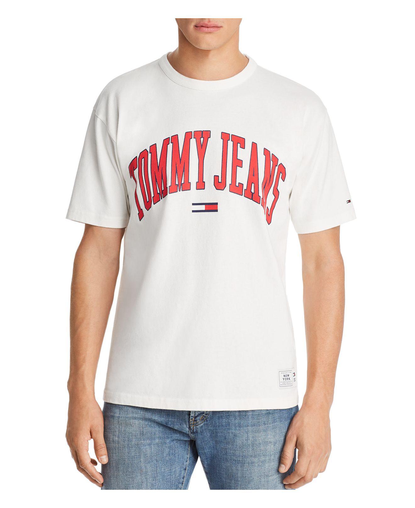 Tommy Hilfiger Denim Tommy Jeans Collegiate Logo Short Sleeve Tee in Bright White Men -