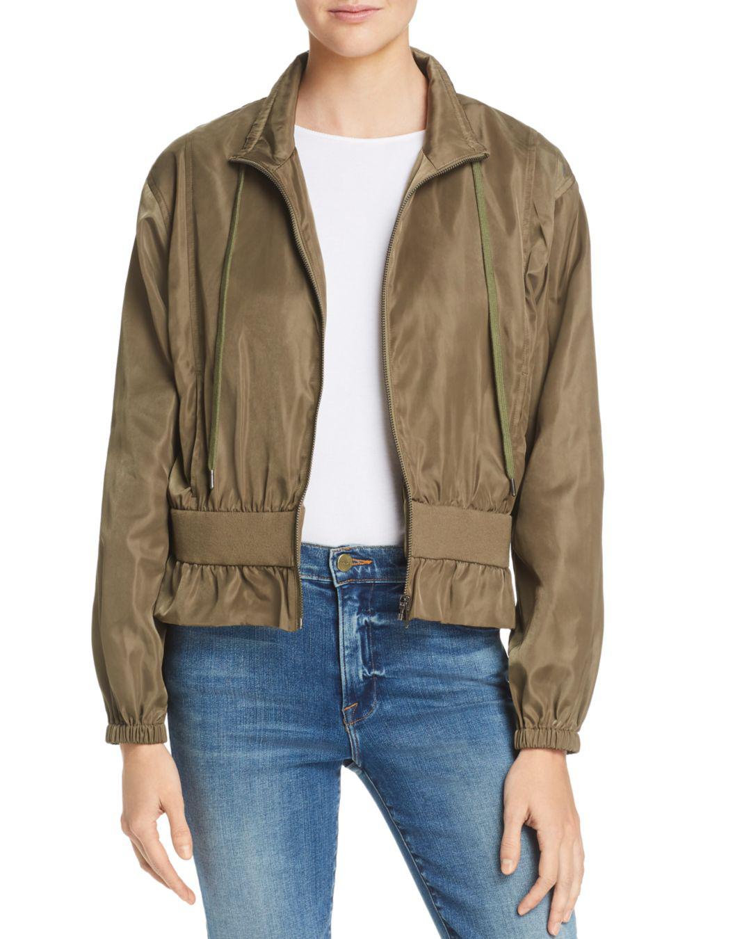 FRAME Cinched Cropped Jacket in Deep Army Green (Green) Lyst