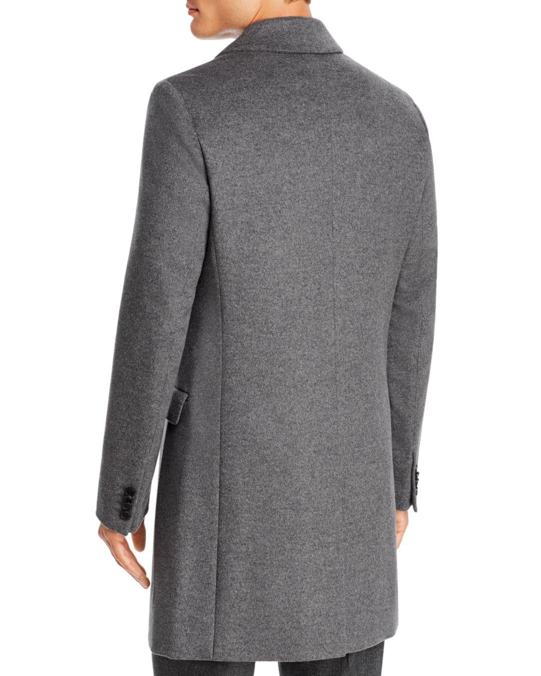 HUGO Wool Migor Slim Fit Top Coat in Gray for Men - Lyst