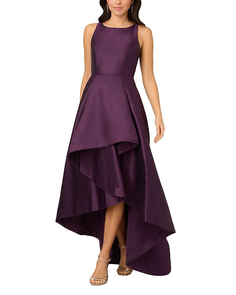 adrianna papell purple evening dress Adrianna Papell AP1E210005 - High-Low Jersey Sheath Dress main image 1