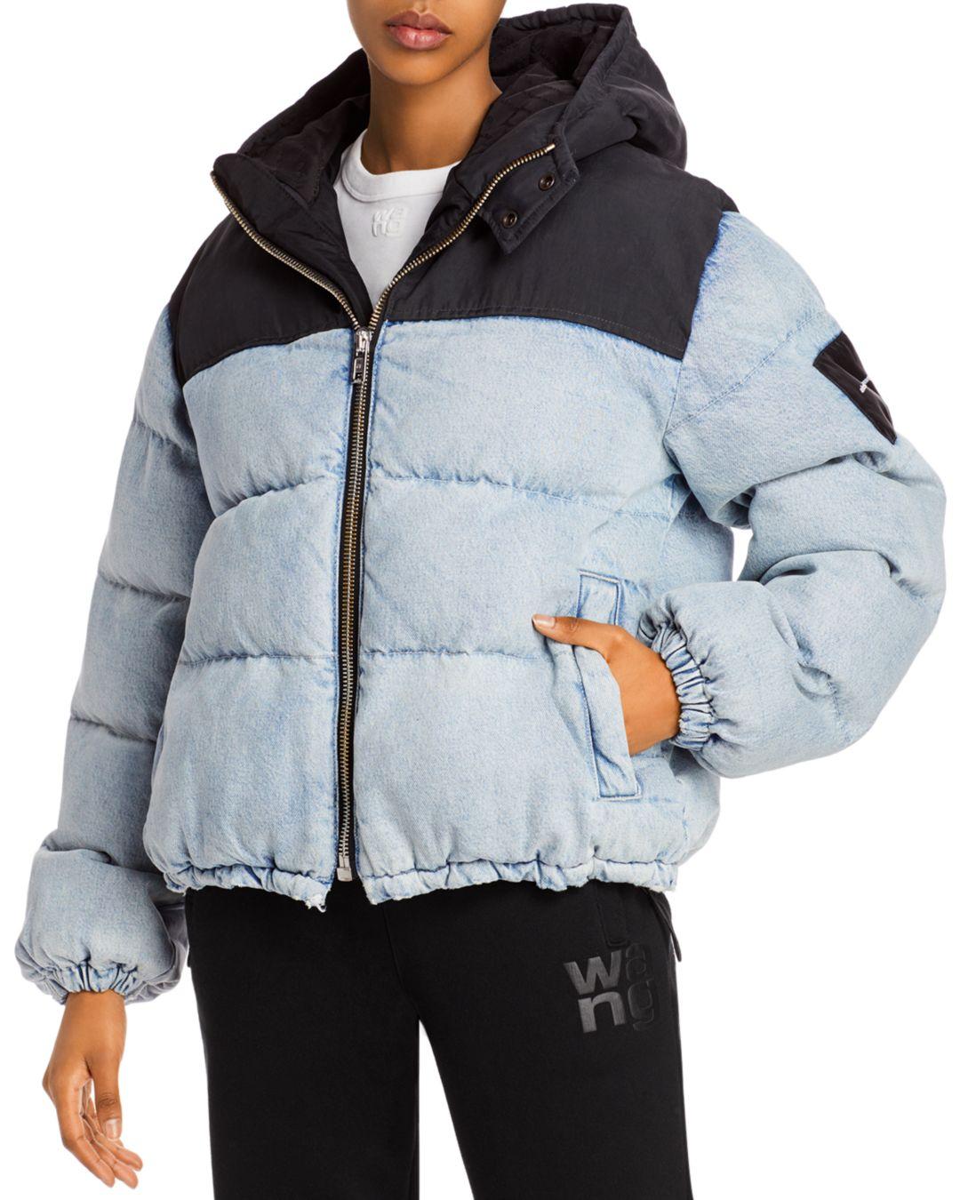 alexander wang denim puffer jacket