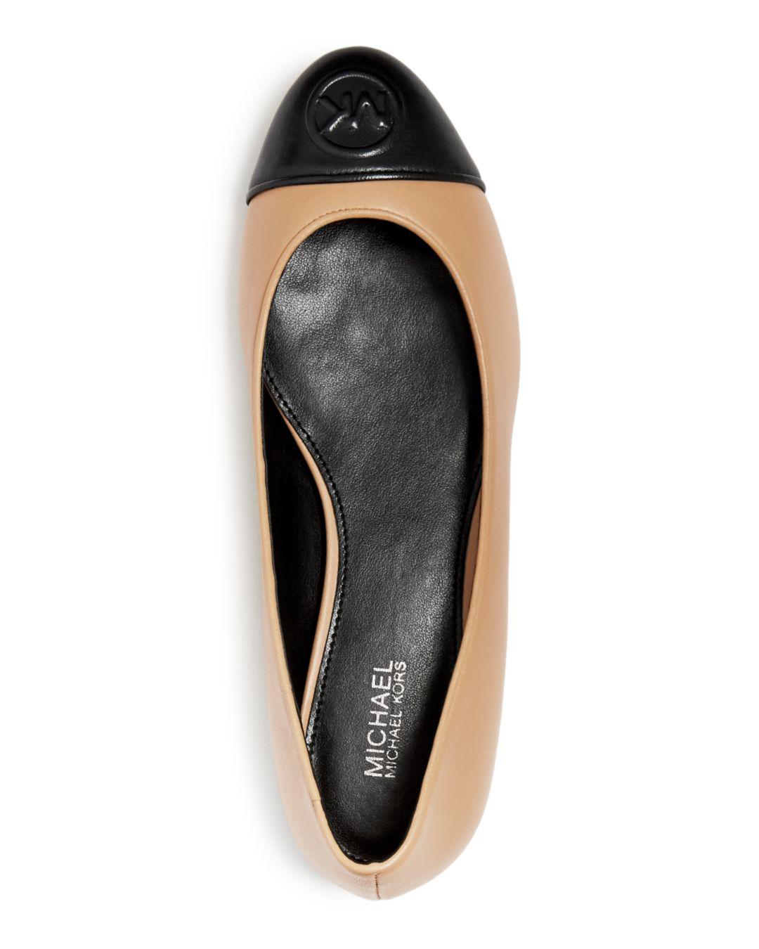 MICHAEL Michael Kors Leather Women's Dylyn Cap - Toe Flats in Toffee ...