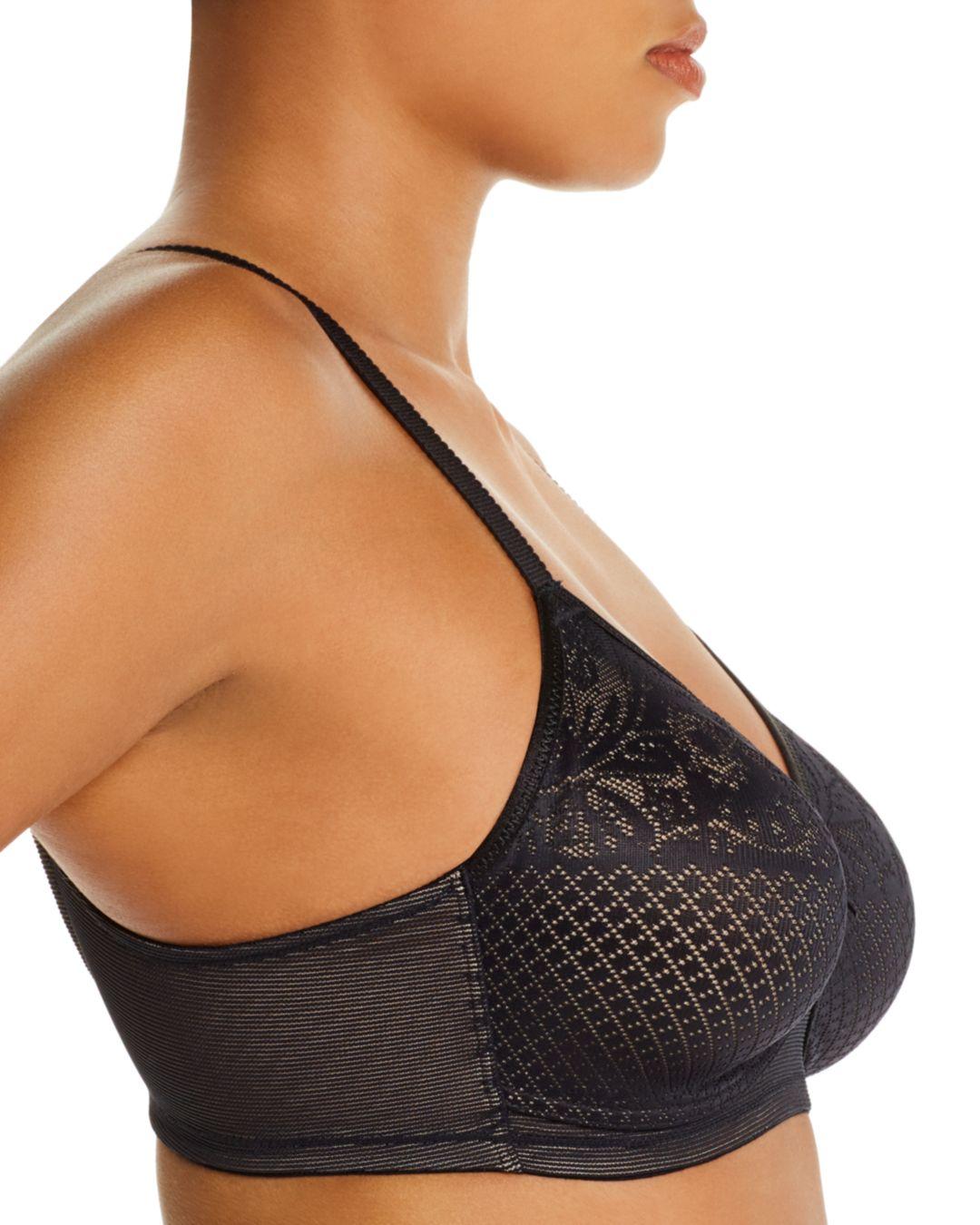 Wacoal Synthetic Visual Effects Wireless Minimizer Bra in Black Lyst