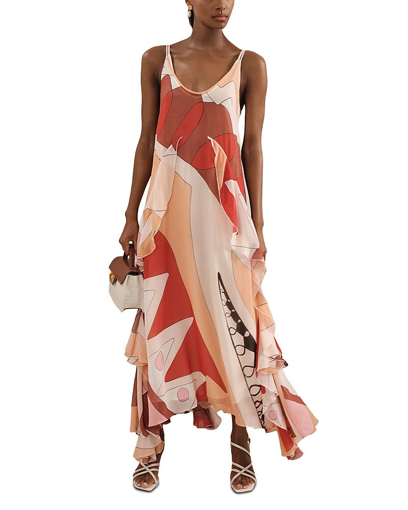 【海外限定】REISSワンピース☆Cream/Red Sasha Printed Ruffle Reiss Petite Sasha Printed Ruffle Trim Dress in Red | Lyst