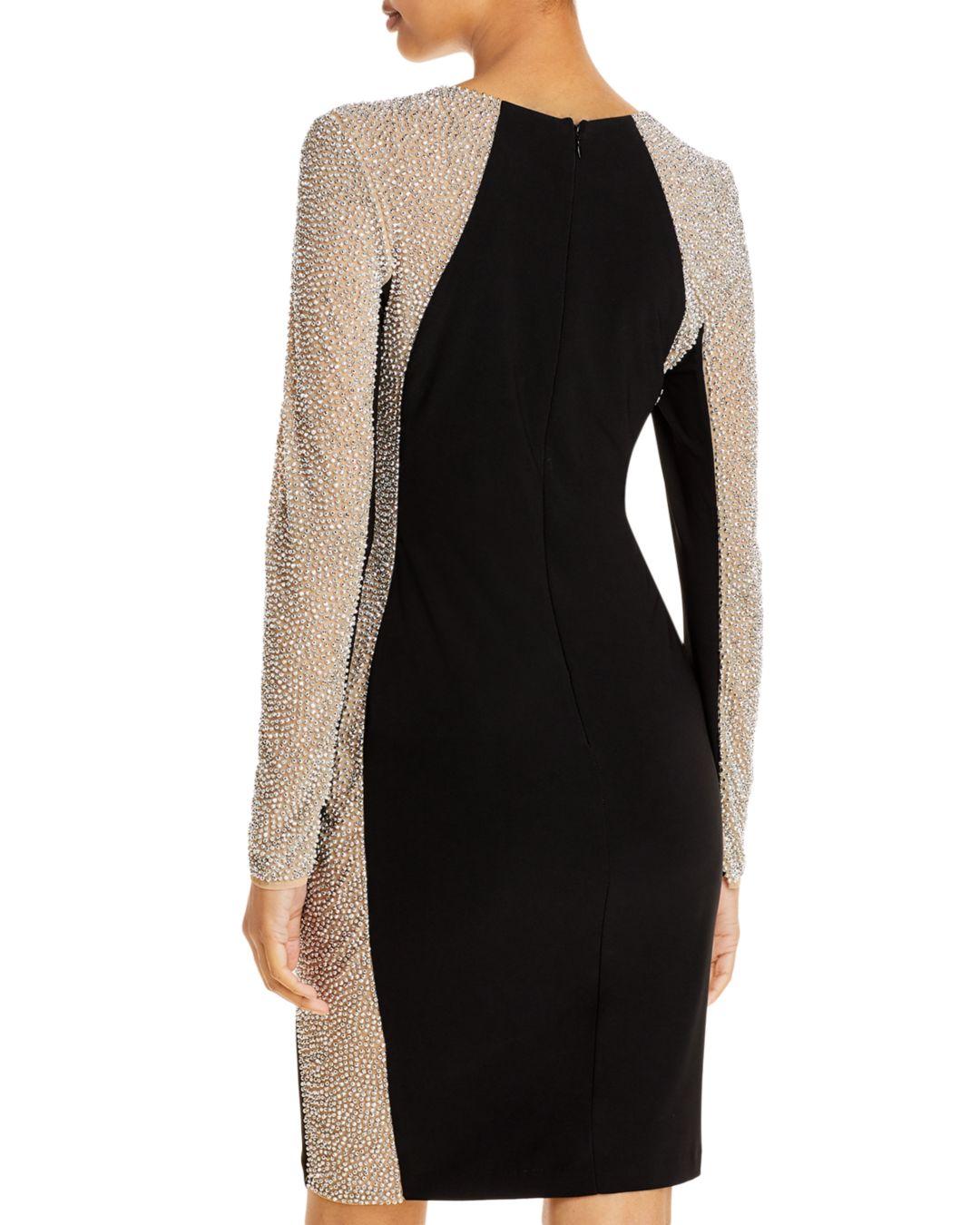 Aqua Synthetic Beaded Shift Dress in 