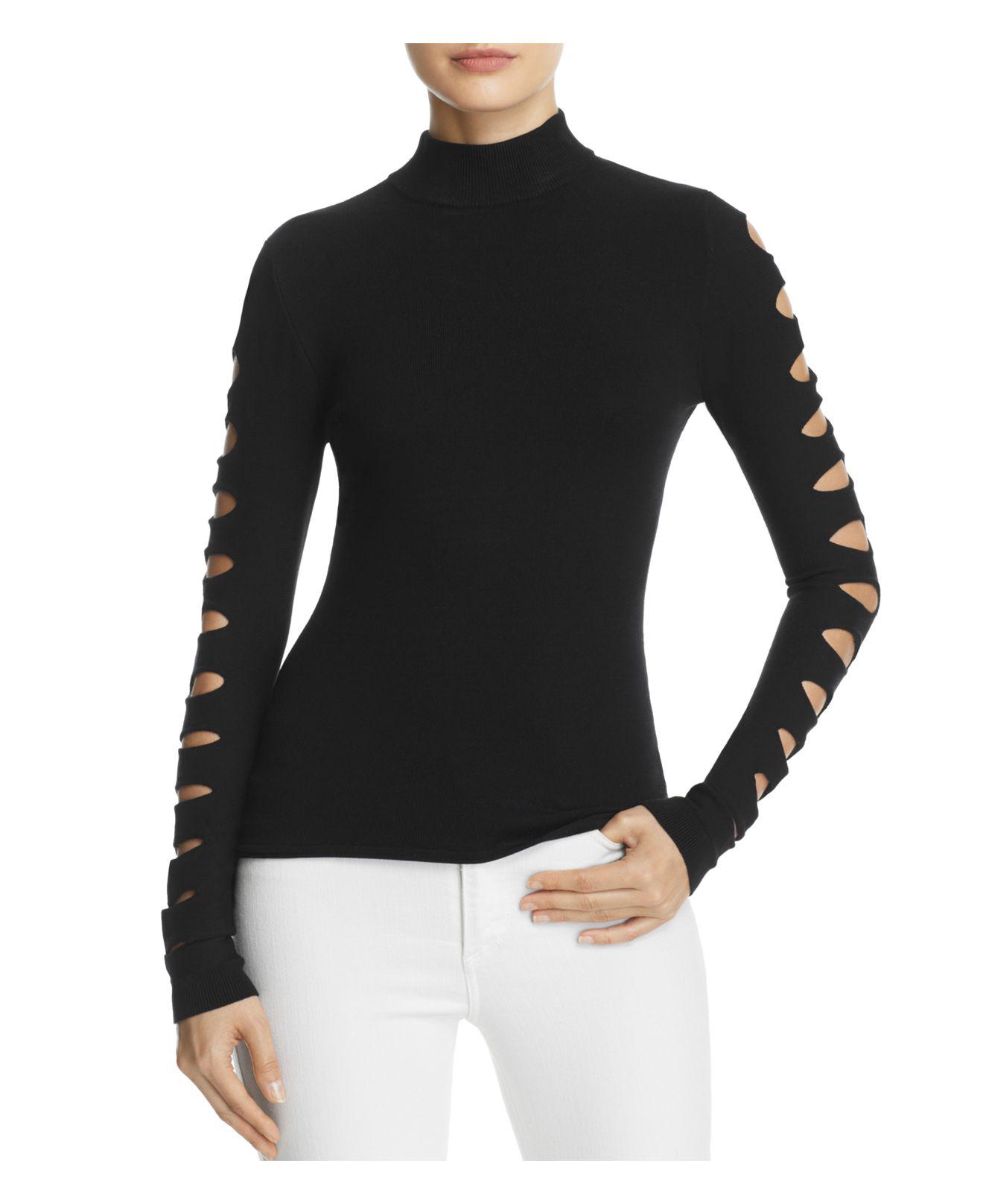 Lyst - Aqua Cutout-sleeve Sweater in Black