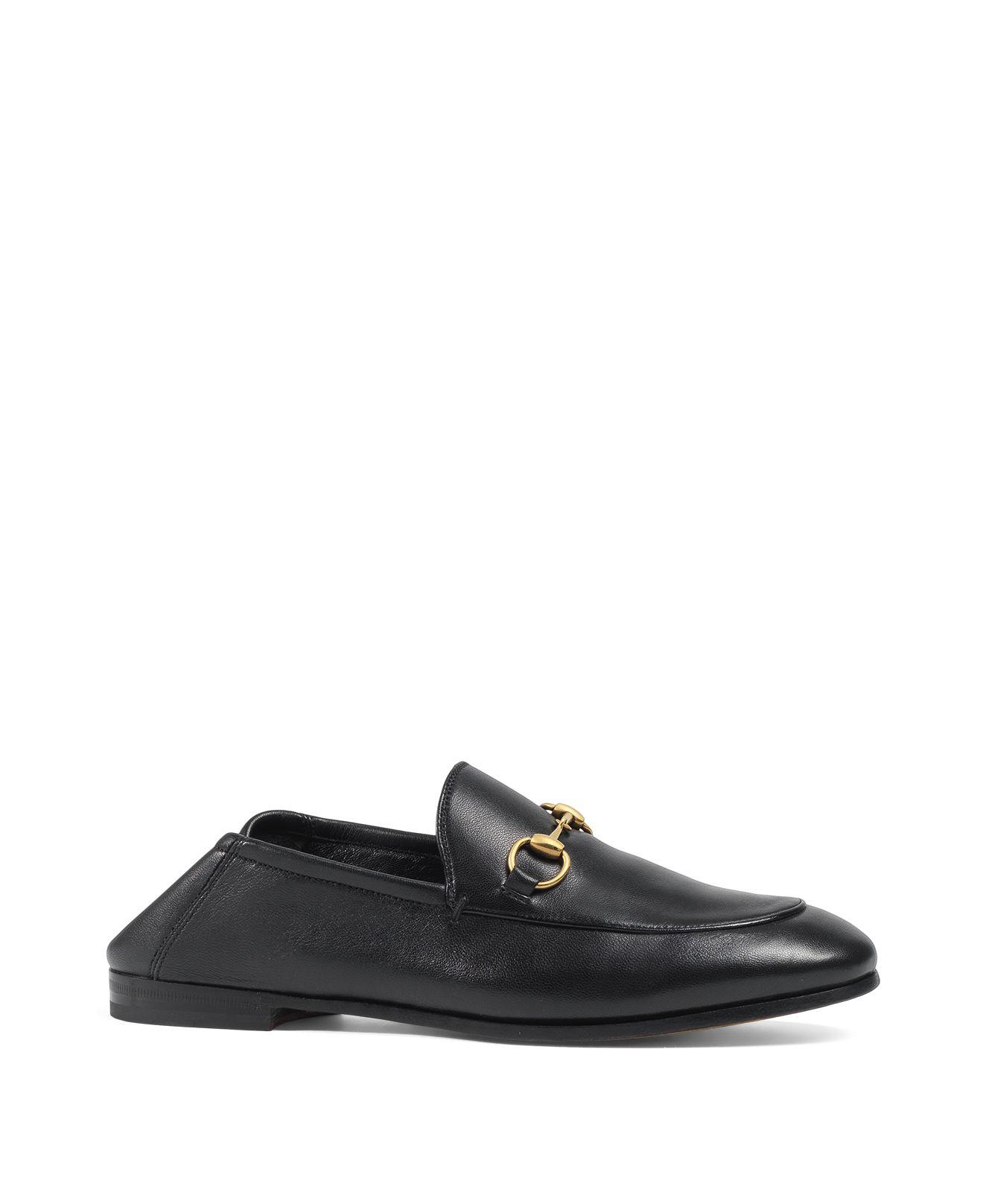 gucci brixton leather horsebit loafers
