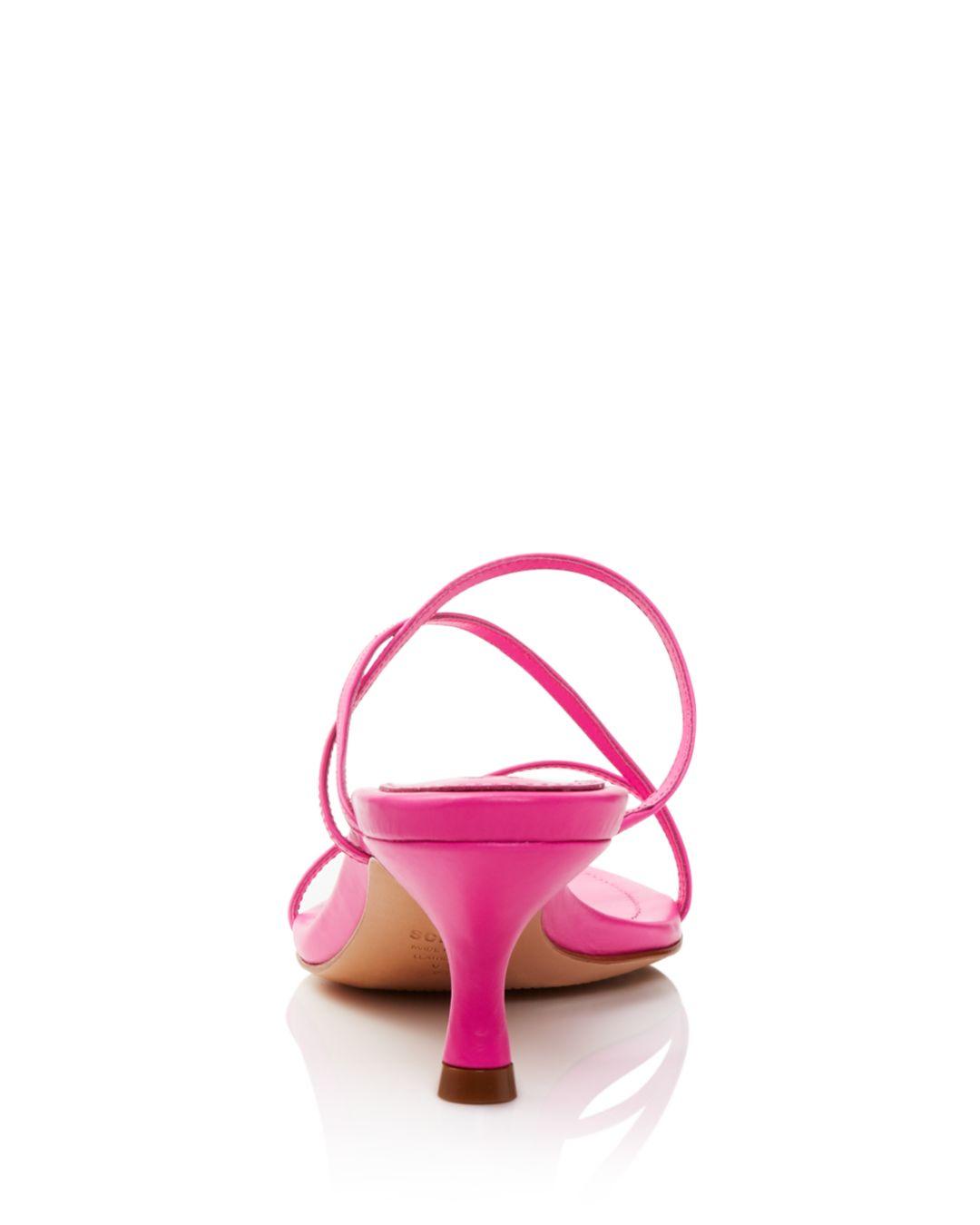 Schutz Women's Evenise Kitten Heel Sandals in Pink | Lyst