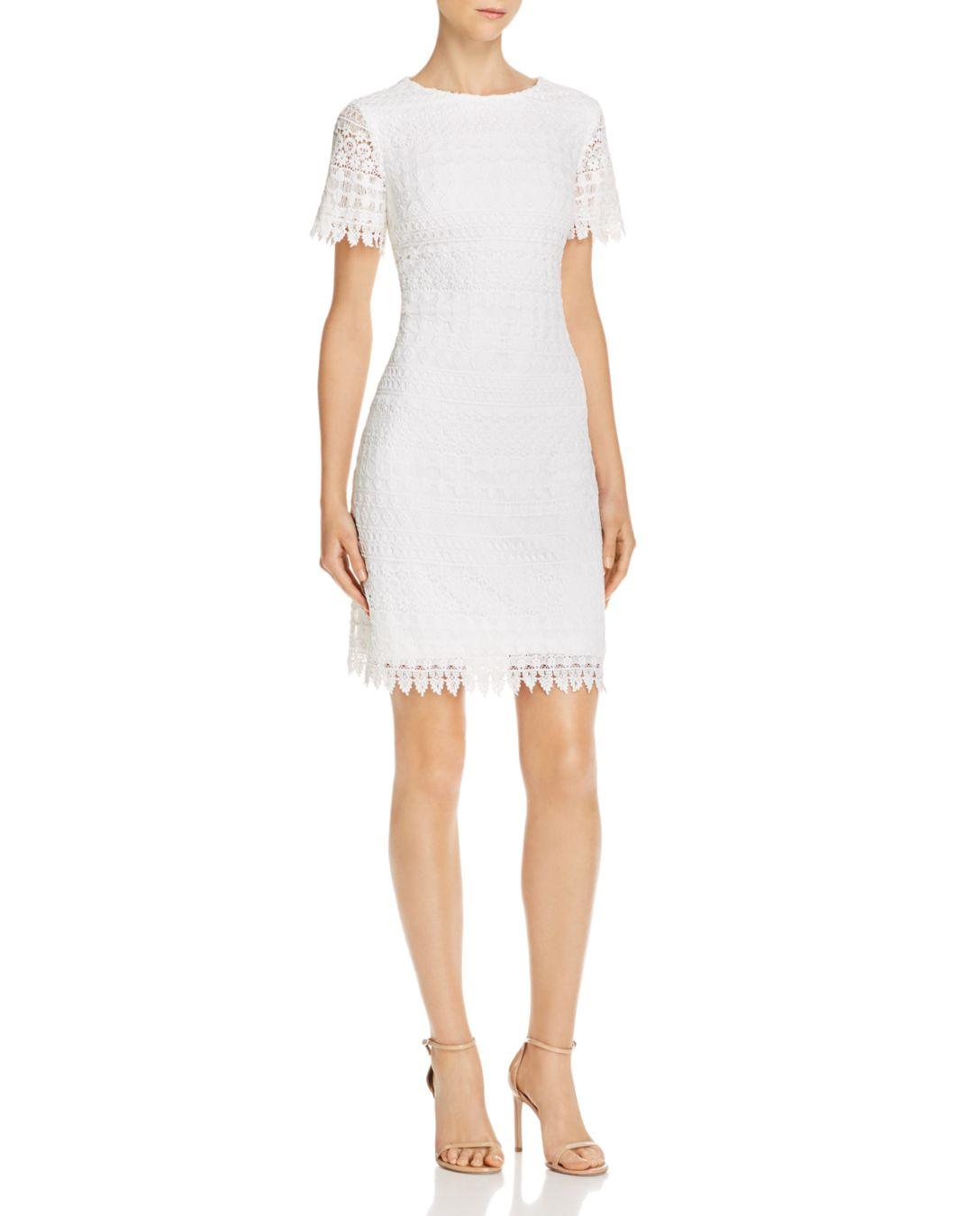 Laundry by Shelli Segal Crotchet Lace Sheath Dress in White Save 27