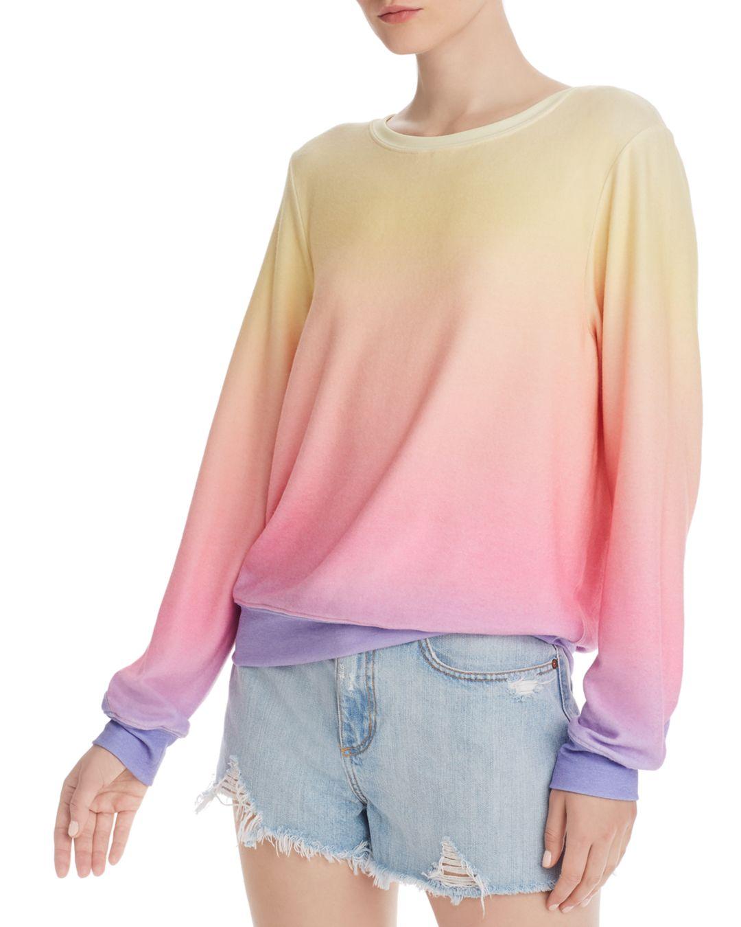 Wildfox Baggy Beach Ombré Sweatshirt in Pink | Lyst