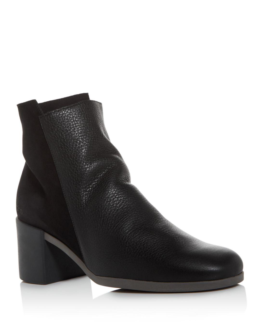 Arche Leather Women's Angaya Square - Toe Block - Heel Booties in Black ...