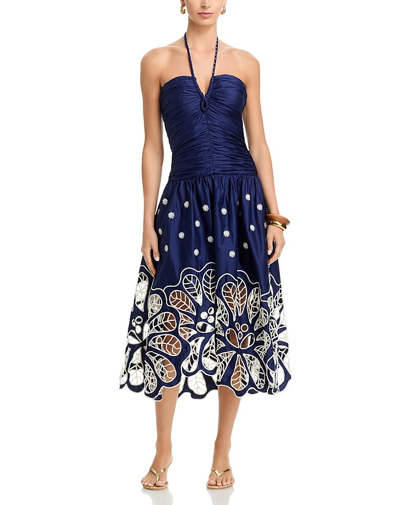 slim fit dress slacks Palm Tree Cutwork Midi Dress – FARM Rio