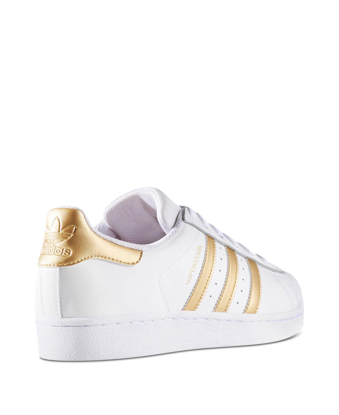 adidas Rubber Women's Superstar Lace Up Sneakers in White/Silver (White ...