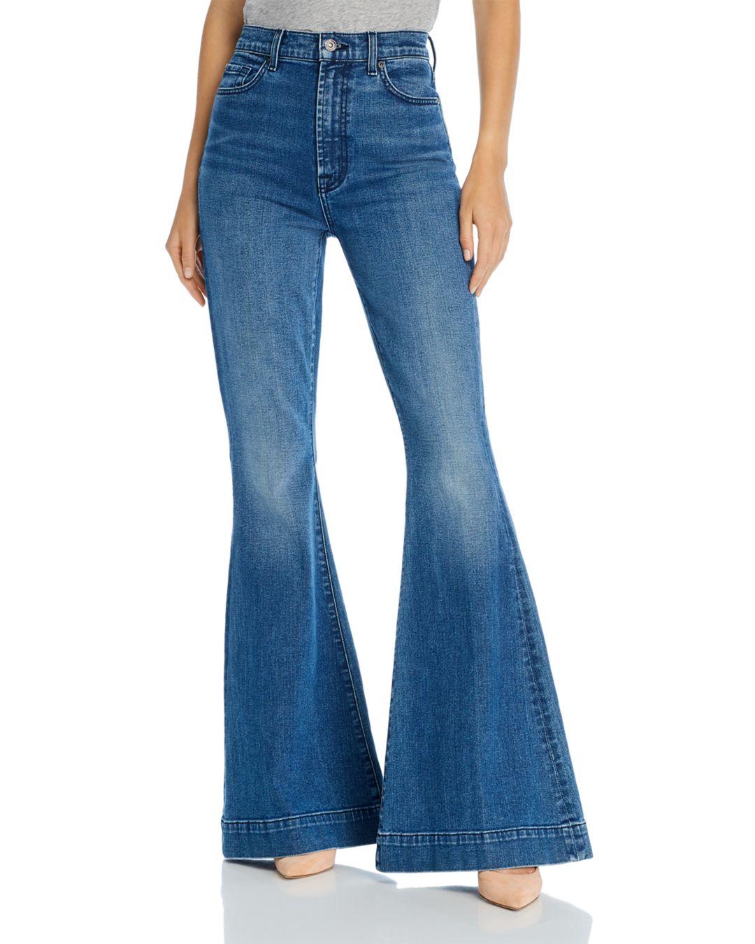 7 For All Mankind High - Waist Mega Flare Jeans In Alpine in Blue | Lyst