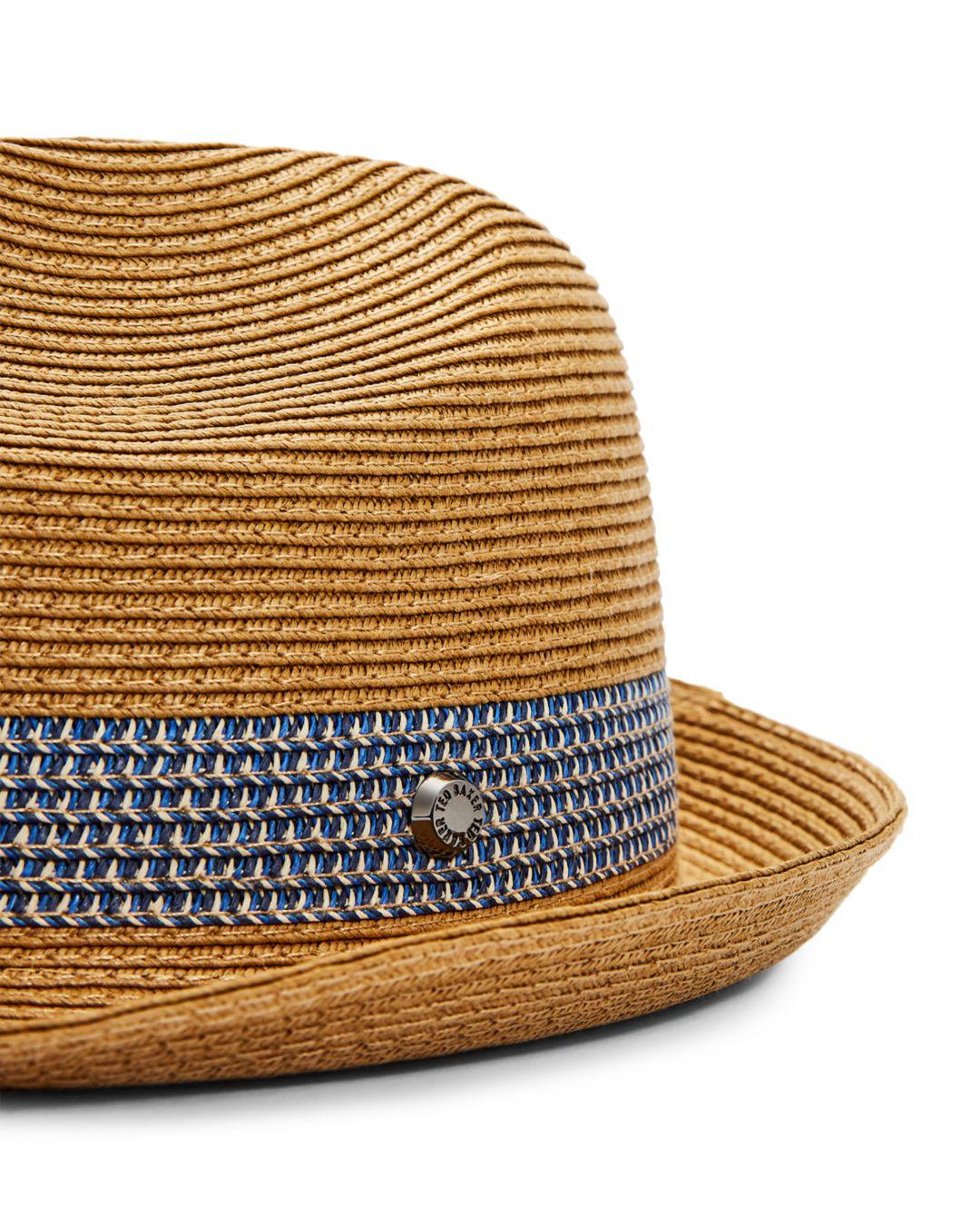 Ted Baker Denim Straw Trilby Hat in Beige (Natural) for Men - Lyst