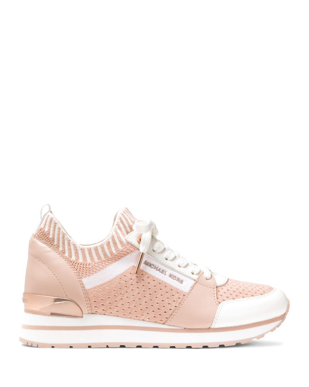 MICHAEL Michael Kors Women's Billie Knit Trainer Lace Up Sneakers in