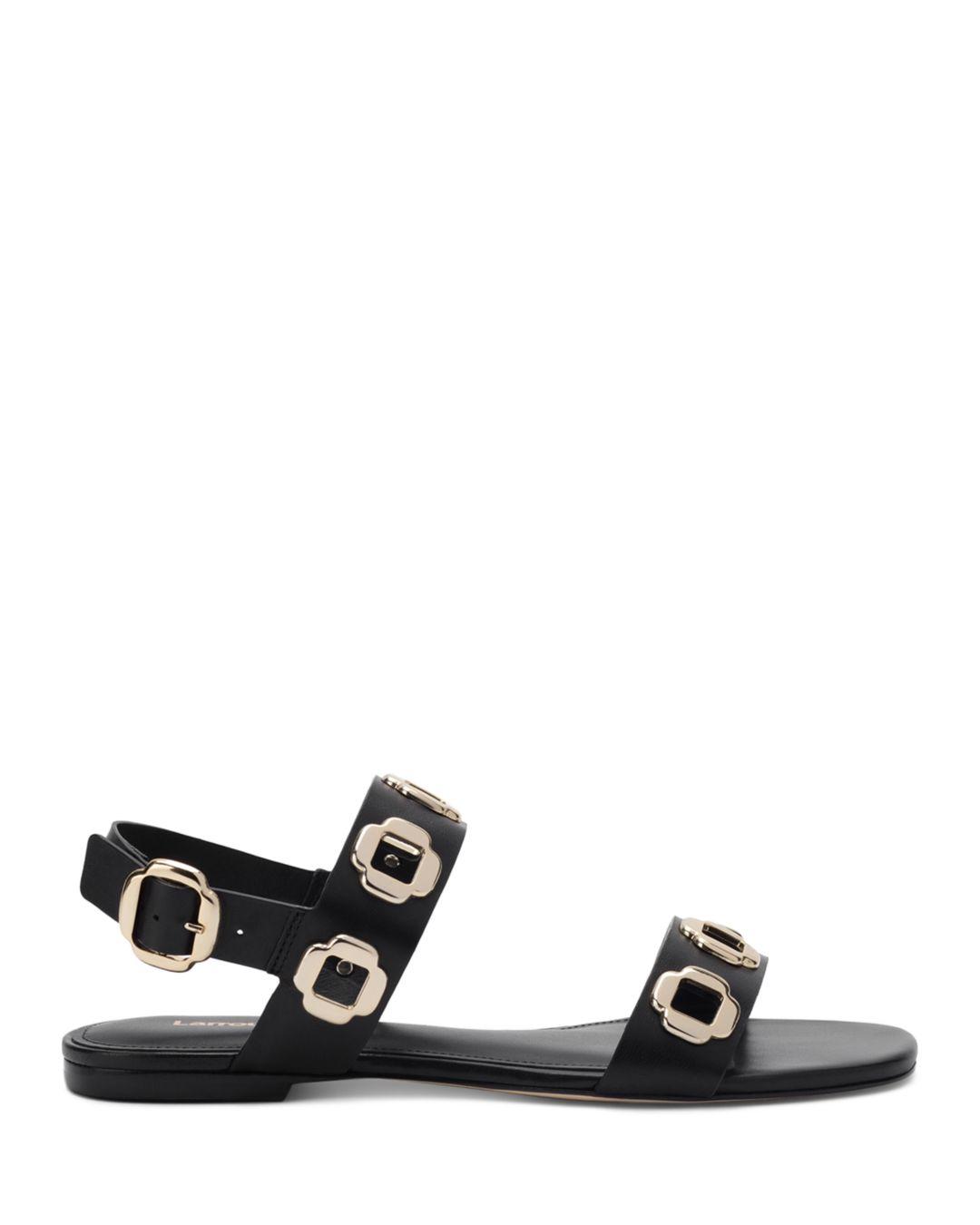 Larroude Milan Hardware Strappy Sandals in White | Lyst