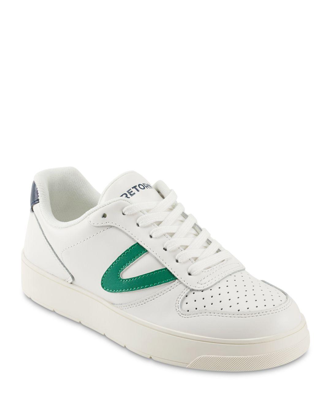 Tretorn Leather Women's Harlow 2 Lace Up Sneakers in White/Green (White) -  Lyst